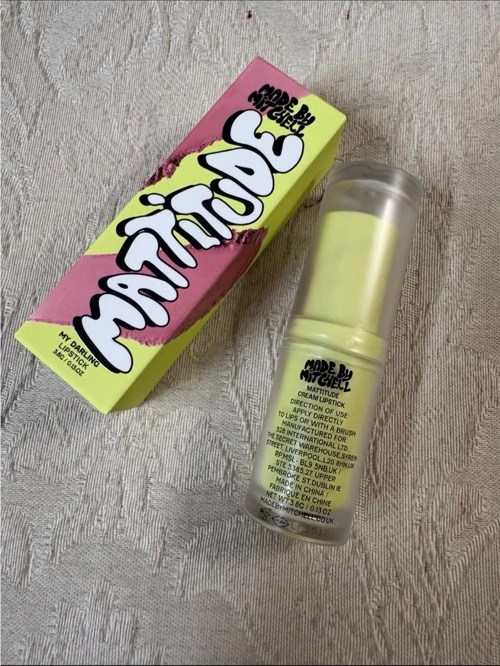 Made by Mitchell Hollipop Mattitude Lipstick in My Darling BNIB